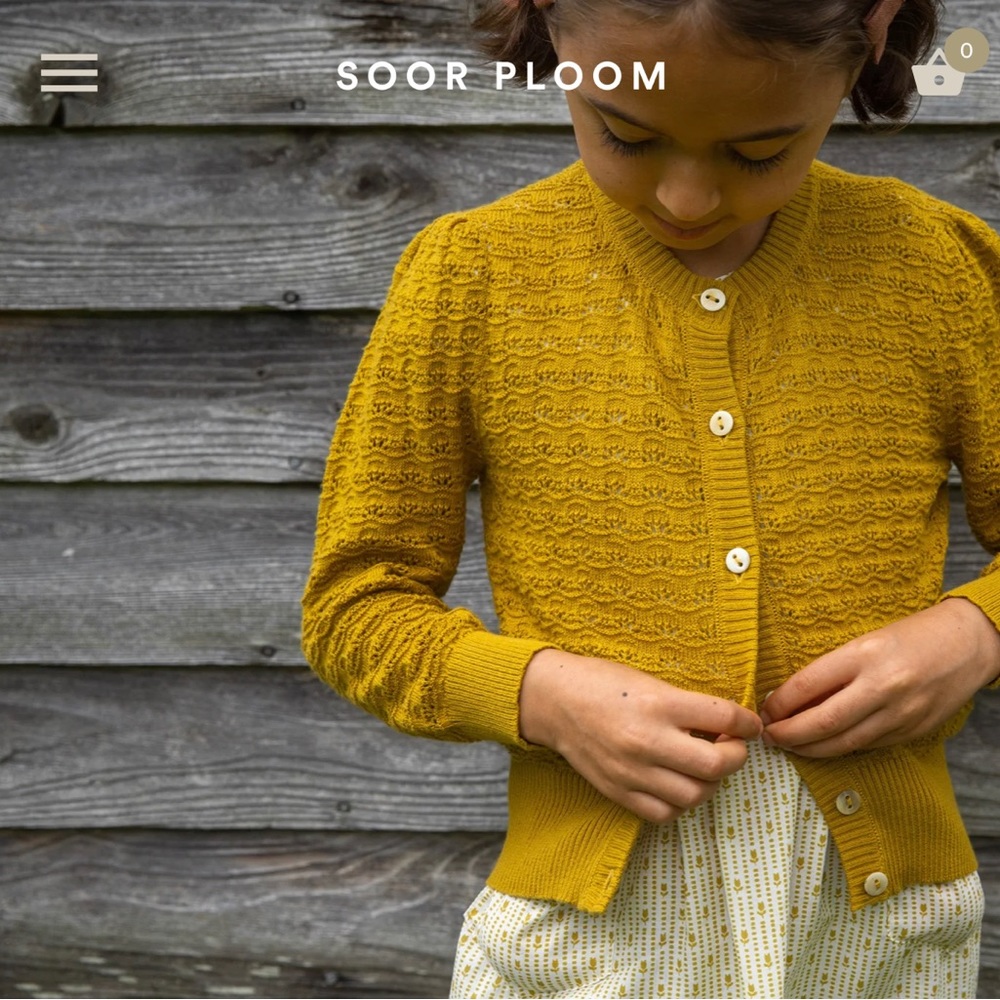 Soor ploom rose cardigan in camomile size 2